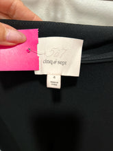 Load image into Gallery viewer, Cinq a&#39; Sept Black Triacetate Grommet Flared Pant, Size 4
