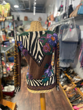 Load image into Gallery viewer, ETRO black, white, purple silk cashmere mixed print Long sleeve v neck Top, Size 40
