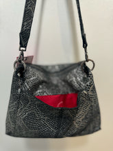 Load image into Gallery viewer, Hammitt Charcoal Leather python print Size Medium multi strap option Purse
