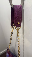 Load image into Gallery viewer, Tory Burch Purple &amp; Blue Geometric Size Tote chain strap Purse
