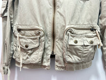Load image into Gallery viewer, Da-Nang Beige Cotton bomber style Zippers longsleeve Jacket, Gently Worn, Size M/L
