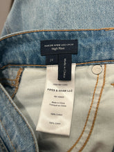 Load image into Gallery viewer, Veronica Beard Light Wash Cotton Zig Zag Stitch Wide Leg Jeans, Size 29
