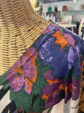 Load image into Gallery viewer, ETRO black, white, purple silk cashmere mixed print Long sleeve v neck Top, Size 40
