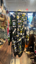 Load image into Gallery viewer, FARM Rio black &amp; multicolor Acrylic Floral sweater coat Sweater
