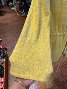 Alice & Olivia Yellow Terry W/Hood Sweater, Size L