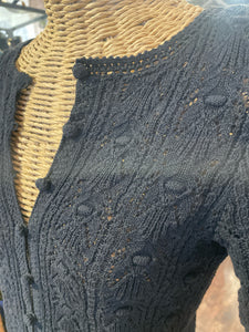 La Maille Sezane Black Cotton NWT! Eyelet Top, Size XS