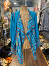 Load image into Gallery viewer, Johnny Was Blue Cotton embroidered layering top, Size S
