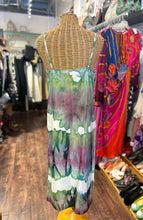 Load image into Gallery viewer, Acne Studios green, purple, &amp; white Viscose water color Tank midi Dress
