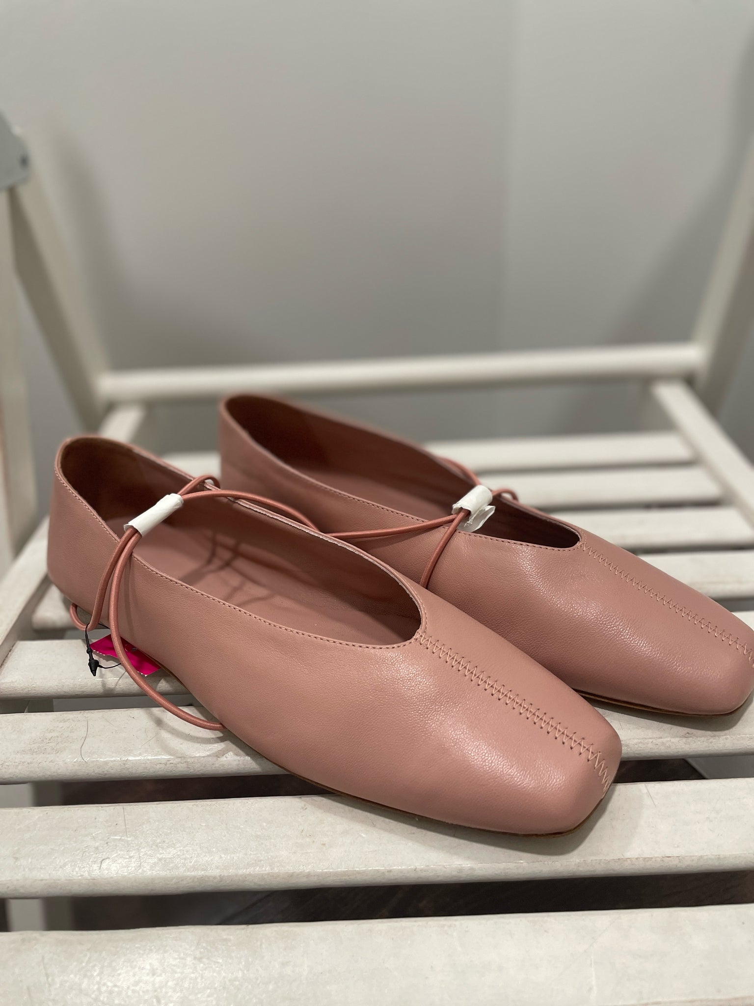 M.Gemi Pink Leather Size 38 Flat Shoe