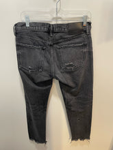 Load image into Gallery viewer, Moussy Black Cotton Distressed Straight Leg Jeans, Size 28
