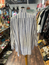 Load image into Gallery viewer, CP Shades beige &amp; blue Linen Stripe Tunic style Top, Size M
