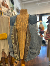 Load image into Gallery viewer, Levi's denim blue reversible Metallic button down Top
