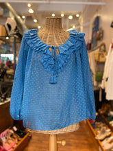 Load image into Gallery viewer, Rebecca Taylor Blue Polyester Polka Dot Sheer Layered Top, Size 4
