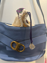 Load image into Gallery viewer, Tory Burch Periwinkle Leather gold buckle crossbody Purse
