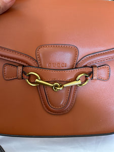 GUCCI Chestnut Leather Horsebit crossbody Purse w/extra strap, duster incl.