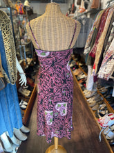 Load image into Gallery viewer, Betsey Johnson Pink &amp; Black Poly rose hearts Vintage Dress
