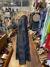 Load image into Gallery viewer, Vintage Black lace ruffle sleeve plunge neck Dress, Size 0
