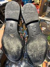 Load image into Gallery viewer, Johnny Was Black Suede W/embroidery Flats, Leather lined, Size 7.5
