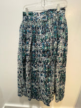 Load image into Gallery viewer, Sika x Anthropologie white/blue Cotton Abstract Maxi Skirt, Size 8
