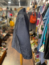 Load image into Gallery viewer, Johnny Was Navy Poly textured print Zip Up Jacket, Size M
