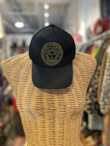 VERSACE Black and gold Beaded Baseball Hat