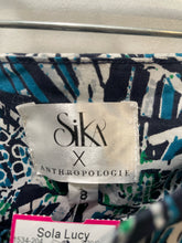 Load image into Gallery viewer, Sika x Anthropologie white/blue Cotton Abstract Maxi Skirt, Size 8

