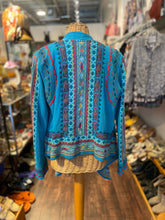 Load image into Gallery viewer, Johnny Was Blue Cotton embroidered layering top, Size S
