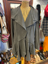 Load image into Gallery viewer, Cynthia Ashby Grey Cotton abstract Buttons Jacket, Size M
