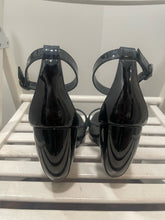 Load image into Gallery viewer, Manolo Blahnik Black Patent Leather Wedge sandal, Dusters Incl.,Size 38.5
