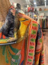 Load image into Gallery viewer, Johnny Was multicolor Fleece abstract floral Sherpa Zip Up Jacket, Reversilbe, Size 1X

