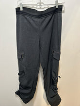 Load image into Gallery viewer, Cop Copine dark grey Poly Blend zippers scrunch tie detail stretch waist Pant, Size 38
