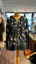 Load image into Gallery viewer, Johnny Was Black &amp; Ivory Cotton emboridered Zip Up Jacket, Size S
