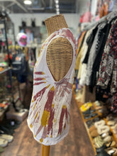 Load image into Gallery viewer, Raquel Allegra white, red, yellow cotton &amp; poly Tie Dye Sleeveless Top, Size 3=L
