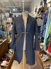 Load image into Gallery viewer, Hazel Brown Charcoal 100% wool W/leather belt accent Gently worn Coat, Size L
