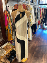 Load image into Gallery viewer, tibi Taupe &amp; black Silk Print Maxi pleat Dress, Size 6
