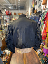 Load image into Gallery viewer, Anine Bing Black Satin Puffer pilot style Jacket, Size S/M
