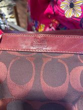 Load image into Gallery viewer, Coach Dark Red canvas &amp; leather Monogram brass accents Small Purse
