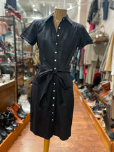 Load image into Gallery viewer, Room 502 Black Cotton Button Down Short sleeve Dress, Size 8

