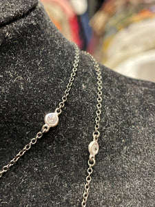Freida Rothman Like New! Charcoal Rhodium Cubic Zirconia Long Necklace