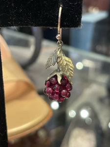 Michael Michaud Purple & Green Bronze Raspberry Earrings