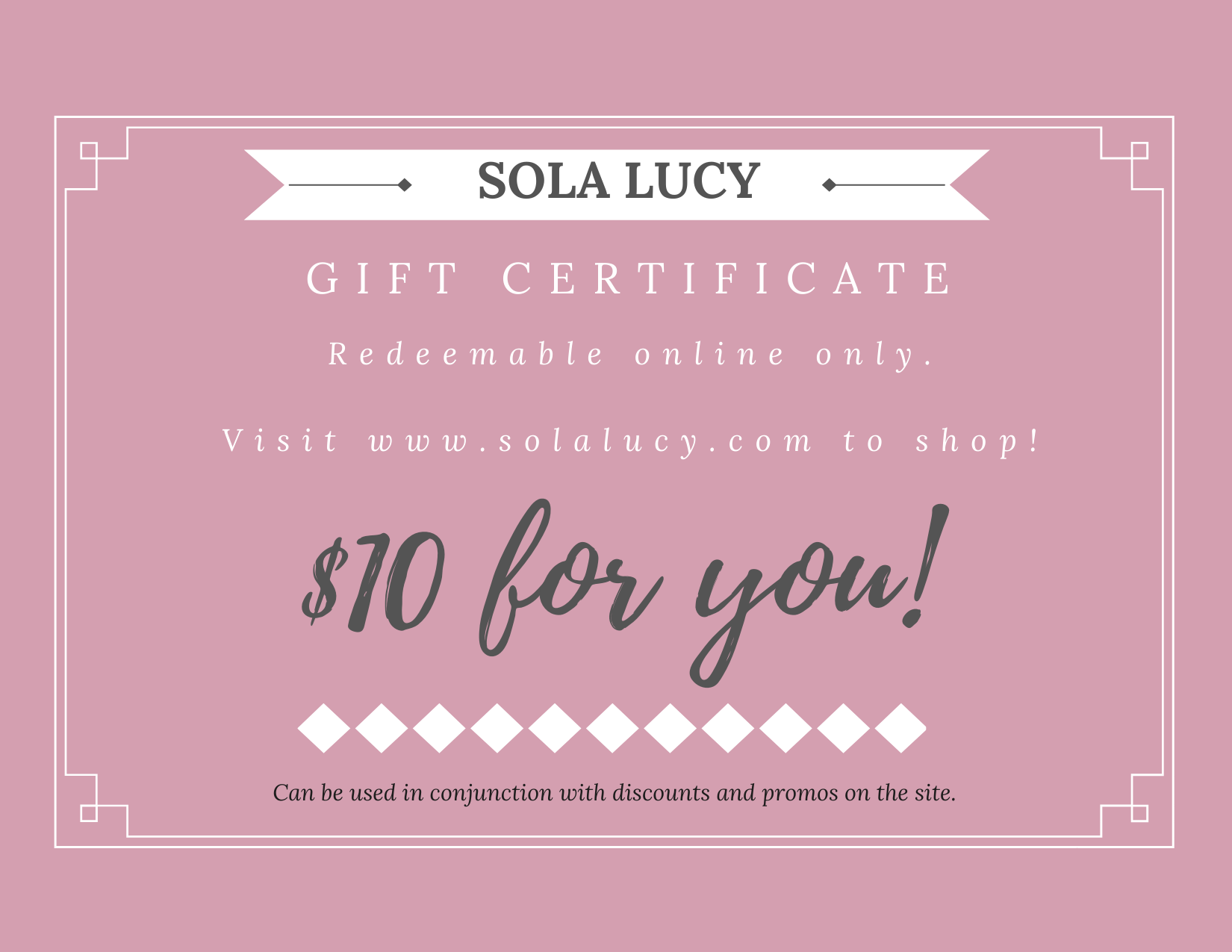 Sola Lucy Gift Certificates