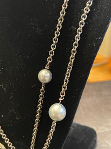 Alexis Bittar Silver Plated Faux Pearl Necklace