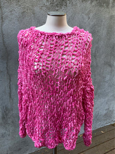 FE Pink Cotton Handmade! Sweater, Size S/M