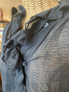 ISABEL MARANT Black Cotton Longsleeve Top, Size 40