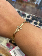 Load image into Gallery viewer, DESIGNER Gently Worn 14k &quot;Ankh&quot; Bracelet
