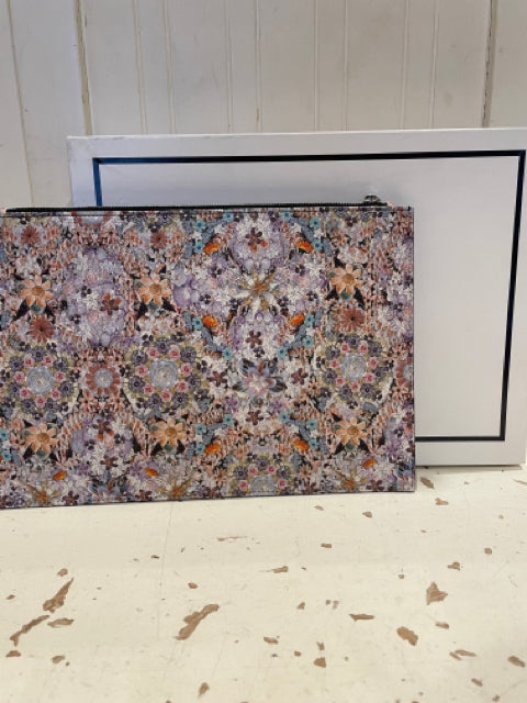 Tabitha Simmons Purple & Pink Leather Floral With Box! Clutch