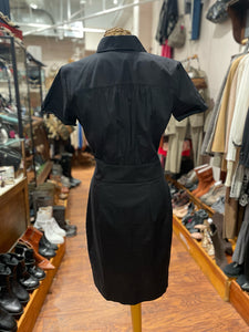 Room 502 Black Cotton Button Down Short sleeve Dress, Size 8