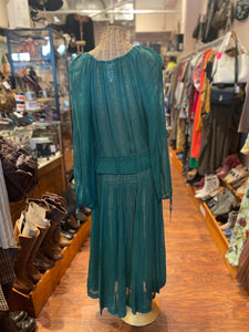 Zimmermann Emerald Blend Maxi Tiered Dress, Size 4=L