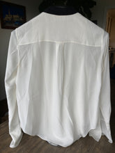 Load image into Gallery viewer, CHLOE &quot;Milk&quot; White &amp; Black Silk Blouse, Size 40
