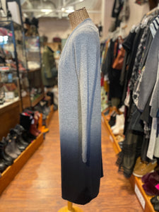 Johnny Was Grey Ombre Cashmere Long Cardigan, Size XS